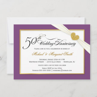 Invitaciones para Bodas de Oro - Morado