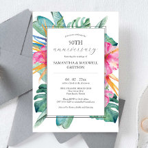 Invitaciones para Bodas de Oro Tropicales