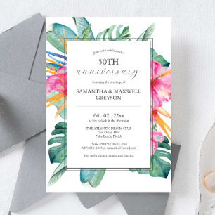 Invitaciones para Bodas de Oro Tropicales