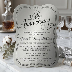 Invitaciones para Bodas de Plata, 25 Aniversario d
