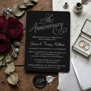 Invitaciones para Bodas de Plata, 25 Aniversario d