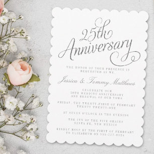Invitaciones para Bodas de Plata, 25 Aniversario d