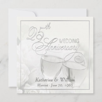 Invitaciones para Bodas de Plata - Cuadrado