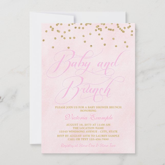 Invitaciones para Brunch de Baby Shower (Anverso)