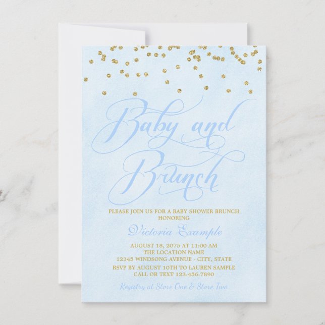 Invitaciones para Brunch de Baby Shower de Niño (Anverso)