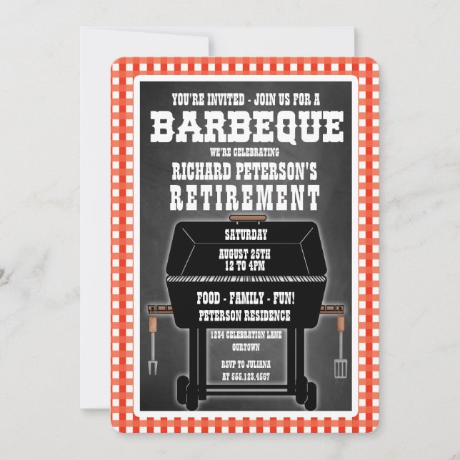 Invitaciones para Celebración de Barbacoa (Anverso)