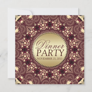 Invitaciones para cena de Batik Golden Earth
