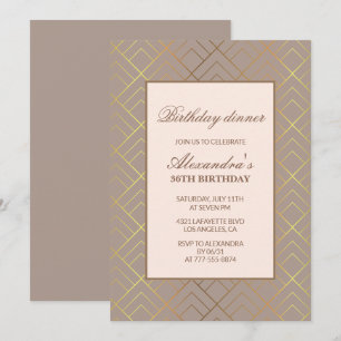 Invitaciones para cena de cumpleaños número 36 Ele