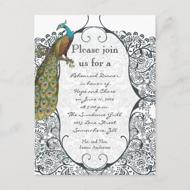 Invitaciones para Cena de Ensayo de Pájaros de Amo (Anverso)