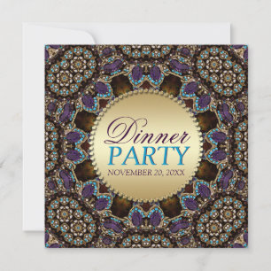 Invitaciones para cena de mosaico bohemio