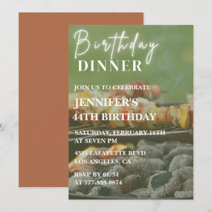 Invitaciones para cena en el patio trasero a la ba