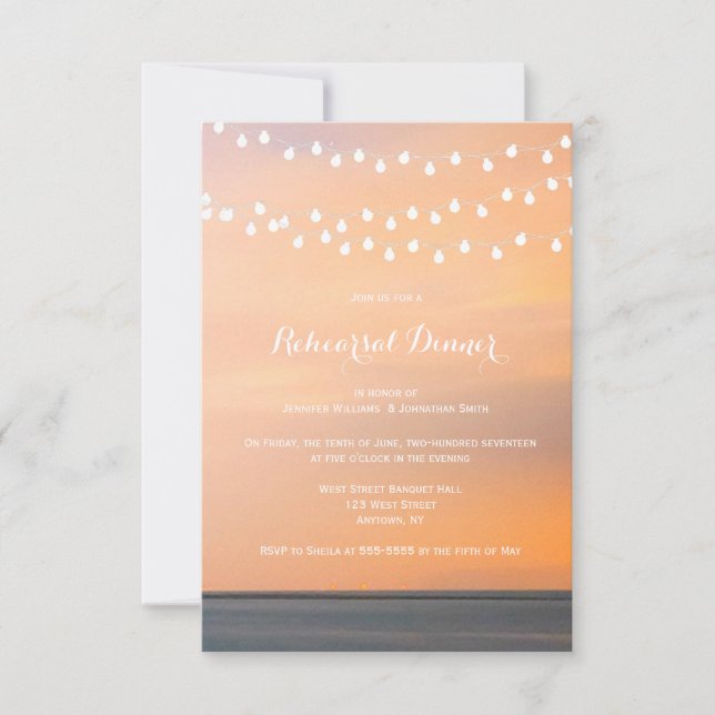 Invitaciones para cenar a los ensayos de Peach sun (Anverso)
