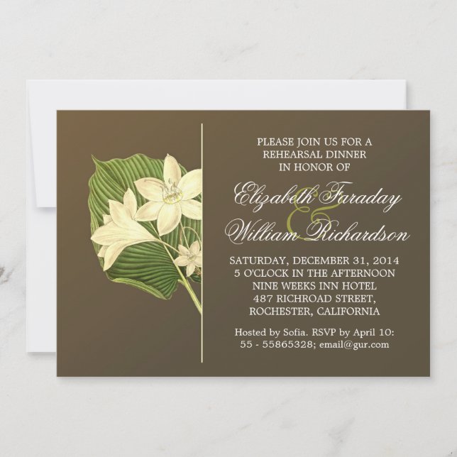 invitaciones para cenas de elegante diseño (Anverso)