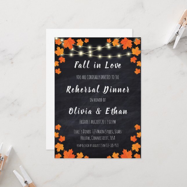 invitaciones para cenas de ensayo de caída en amor (Anverso/Reverso In Situ)