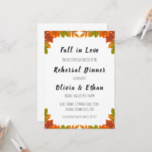 invitaciones para cenas de ensayo de caída en amor