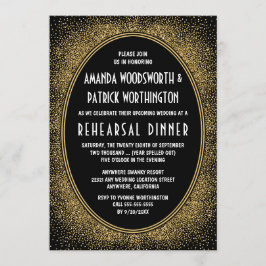 Invitaciones para cenas de estilo Art Déco Negro y