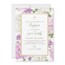 Invitaciones para ceremonia de bautizo de niñas