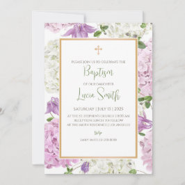 Invitaciones para ceremonia de bautizo de niñas
