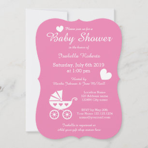 Invitaciones para chica a una ducha de bebé con un