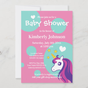 Invitaciones para chica a una ducha de bebé de uni