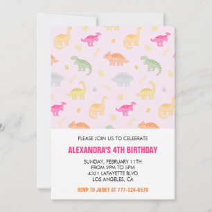 Invitaciones para cuarto cumpleaños de dinosaurio 