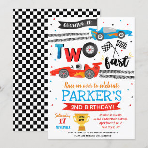 Invitaciones para Cumpleaños 2do de Auto de Carre