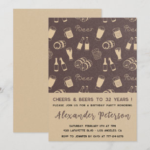 Invitaciones para cumpleaños 32 de hombres Cerveza