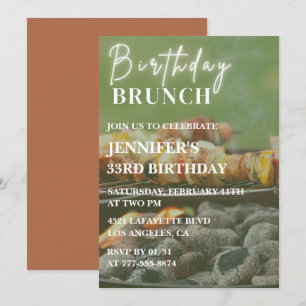 invitaciones para cumpleaños 33 Backyard bbq brunc