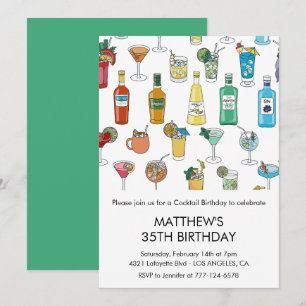 invitaciones para cumpleaños 35 Cocktail Contempor