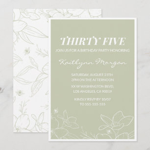 invitaciones para cumpleaños 35 Modernas Florales 