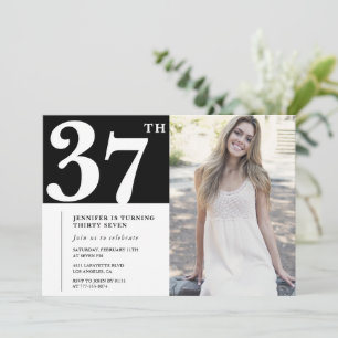 Invitaciones para cumpleaños 37 Black Chic Photo