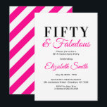 Invitaciones para Cumpleaños 50 50 y Fabuloso Eleg<br><div class="desc">Cincuenta y Fabuloso,  un diseño elegante rosa caliente,  una excelente manera de celebrar un cumpleaños 50 en estilo</div>