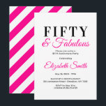 Invitaciones para Cumpleaños 50 50 y Fabuloso Eleg<br><div class="desc">Cincuenta y Fabuloso,  un diseño elegante rosa caliente,  una excelente manera de celebrar un cumpleaños 50 en estilo</div>