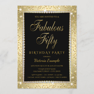 Invitaciones para cumpleaños 50 fabulosas de oro n