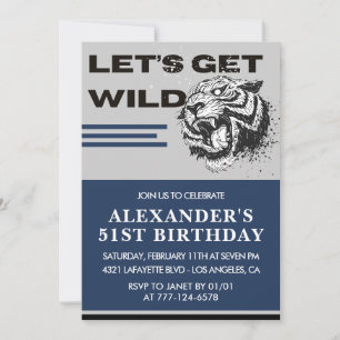 Invitaciones para cumpleaños 51 de hombres Tigre V