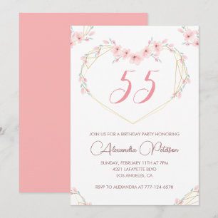 invitaciones para cumpleaños 55 Boho Floral Elegan