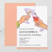Invitaciones para cumpleaños 75 Cocktail Party Chi