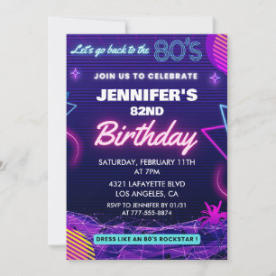 invitaciones para cumpleaños 82 Regreso a los 80