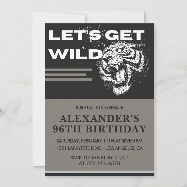 Invitaciones para cumpleaños 96 hombres Vamos a al (Anverso)