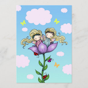 Invitaciones para Cumpleaños de Niñas Gemelas Hada