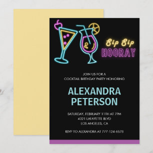 invitaciones para cumpleaños número 24 Cocktail Ne