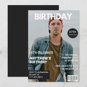 Invitaciones para cumpleaños número 27 para él Rev