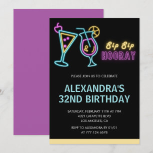 invitaciones para cumpleaños número 32 Cocktail Ne