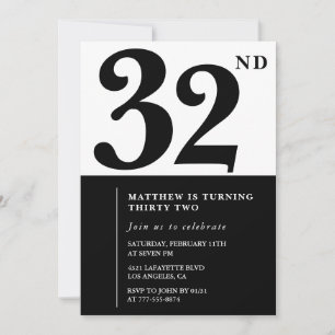 invitaciones para cumpleaños número 32 Elegantes N