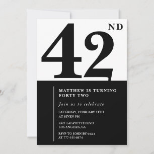 invitaciones para cumpleaños número 42 Elegantes N