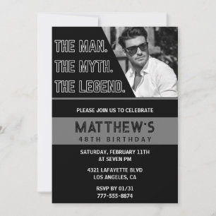 Invitaciones para cumpleaños número 48 negro El Ho