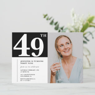 Invitaciones para cumpleaños número 49 en foto en