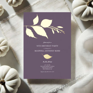 Invitaciones para cumpleaños número 50 con hojas p