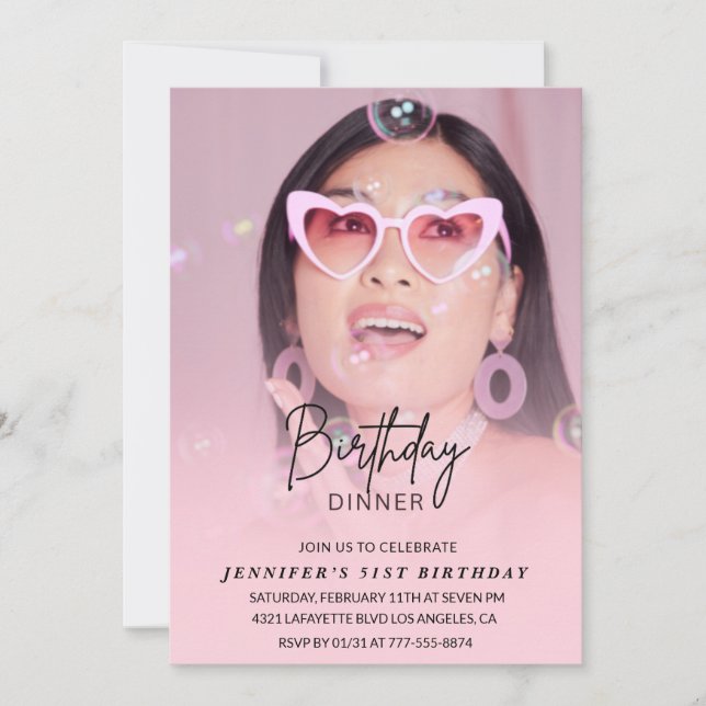 Invitaciones para cumpleaños número 51 Cena de cum (Anverso)
