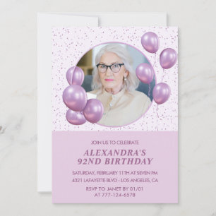 invitaciones para cumpleaños número 92 Foto Globos